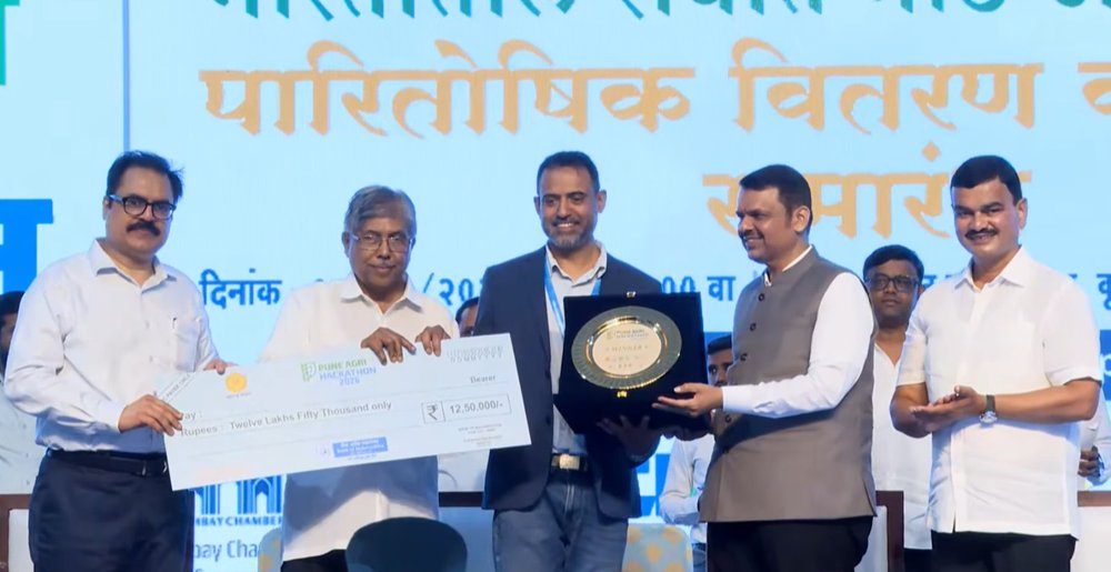 Award ceremony stage at the Pune Agri Hackathon
